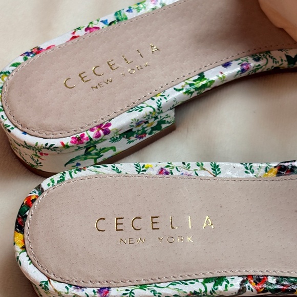Hibiscus Leather Slide Sandals by Cecelia New York - Picture 3 of 6